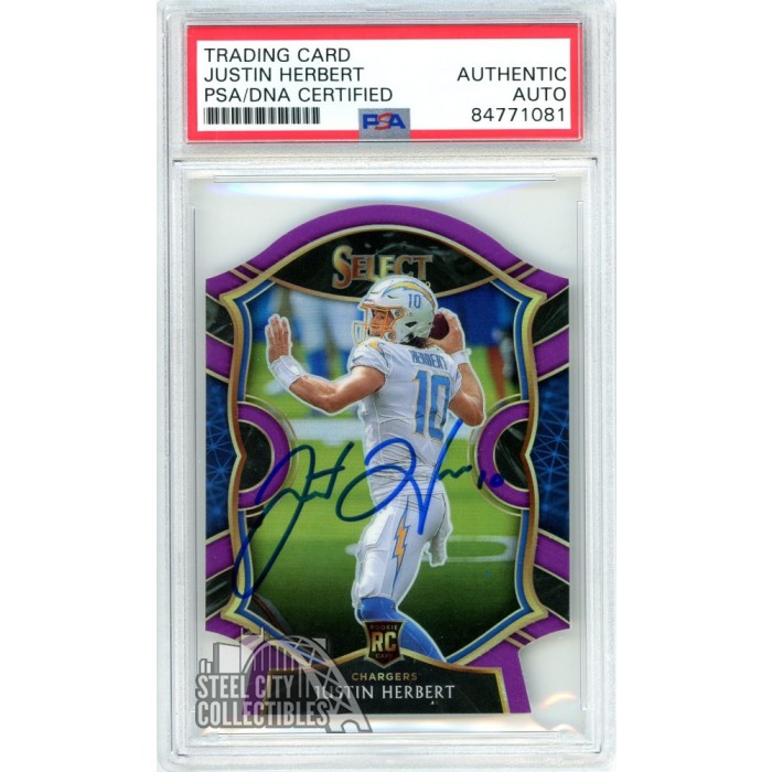 Justin shops Herbert Die cut purple prizm PSA 9