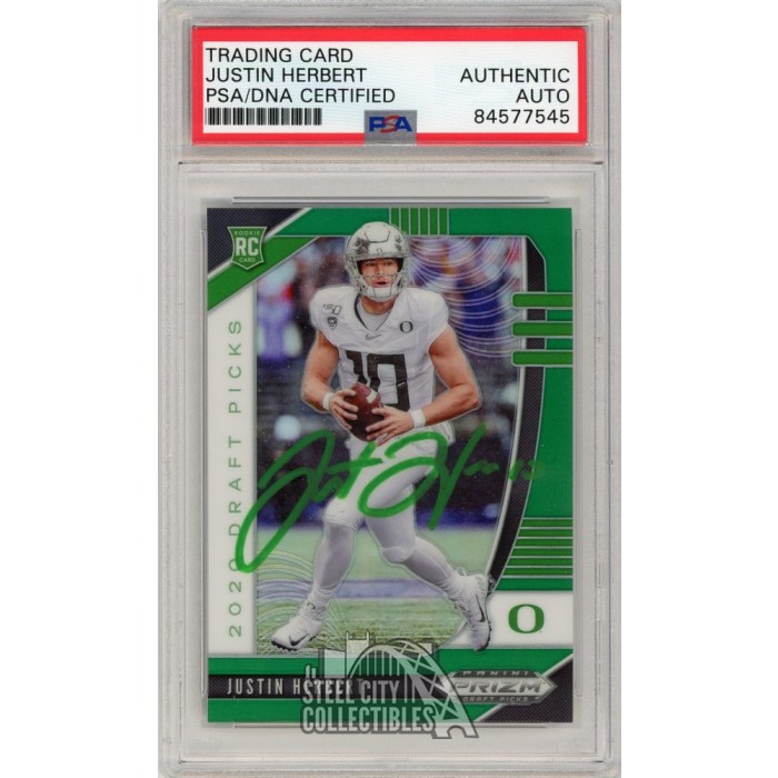 NFL 2020 Prizm Draft Picks Justin Herbert Single Sports Card #102