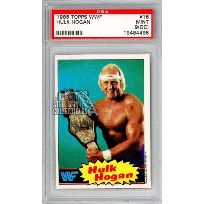 Hulk Hogan 1985 Topps World Wrestling Federation Rookie Card #16 PSA 9 ...