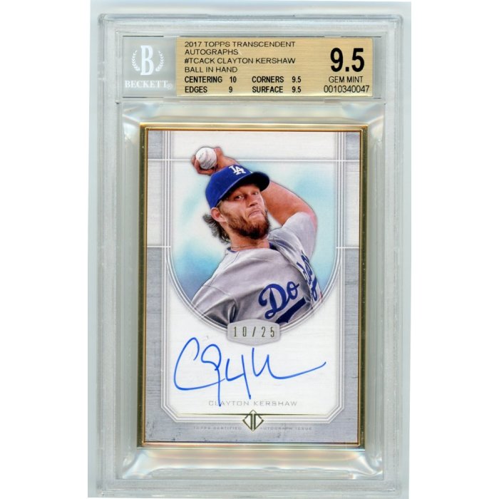 Clayton Kershaw 2017 Topps Transcendent Baseball Framed Autograph Card  12/25