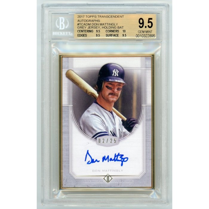 Don Mattingly 2017 Tops Transcendent Framed Autograph 02/25 - BGS 9.5