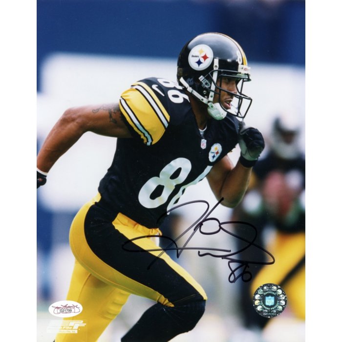 Hines Ward Autographed Pittsburgh Steelers Logo Football- JSA W