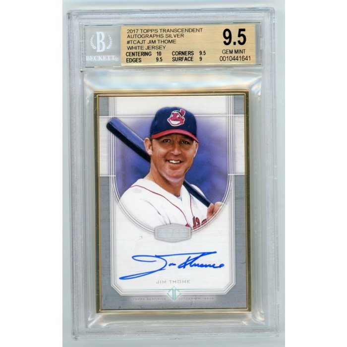 Jim Thome 2017 Topps Transcendent Framed Silver Autograph 08/15 - BGS 9 ...