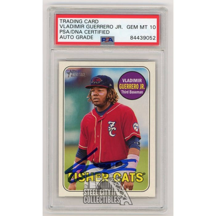 Vladimir Guerrero Jr 2019 Topps Heritage Autographed Jersey Rookie Card -  PSA/DNA 10