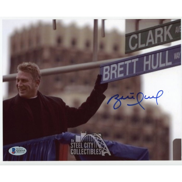 download brett hull autographed puck