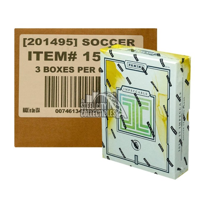 202223 Panini Impeccable Soccer Hobby 3Box Case Steel City Collectibles