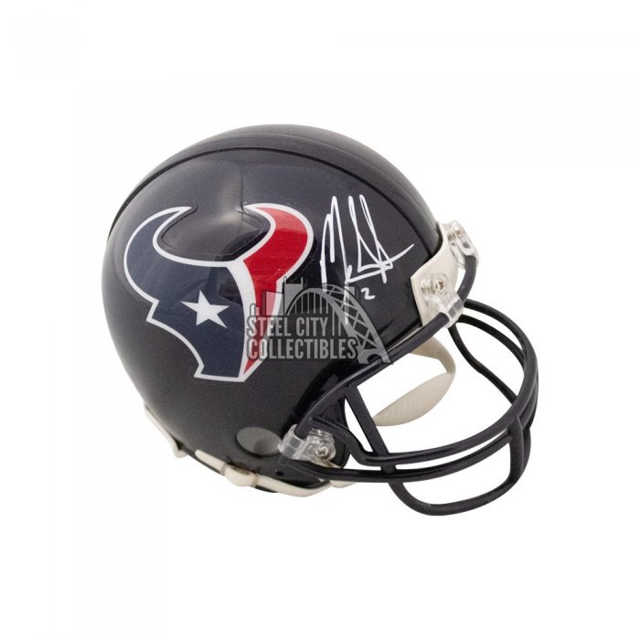 Deshaun Watson Autographed Houston Texans Blue Chrome Speed Mini