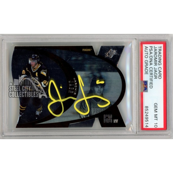 Jaromir Jagr 1997-98 Upper Deck SPX Die Cut Autograph Card #42 PSA/DNA ...