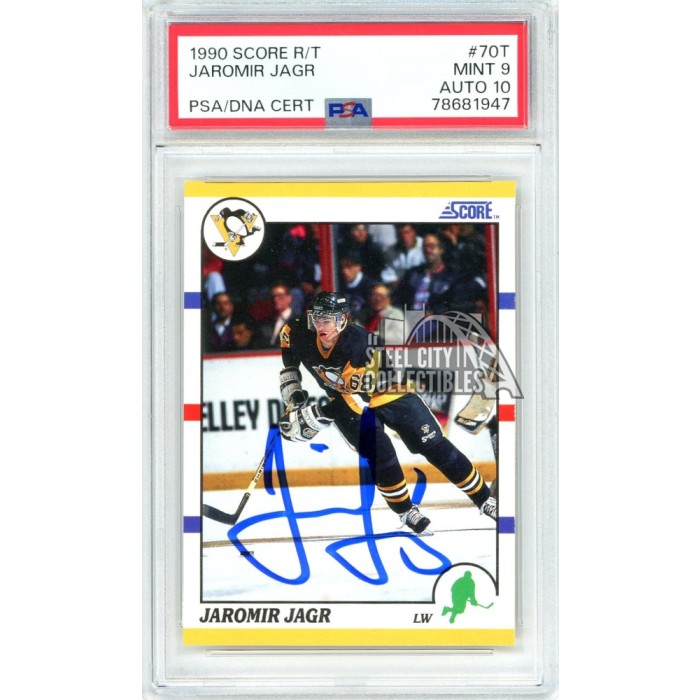 Jaromir Jagr 1990-91 Score Rookies Traded Autograph Card #70t Psa 9 Psa 