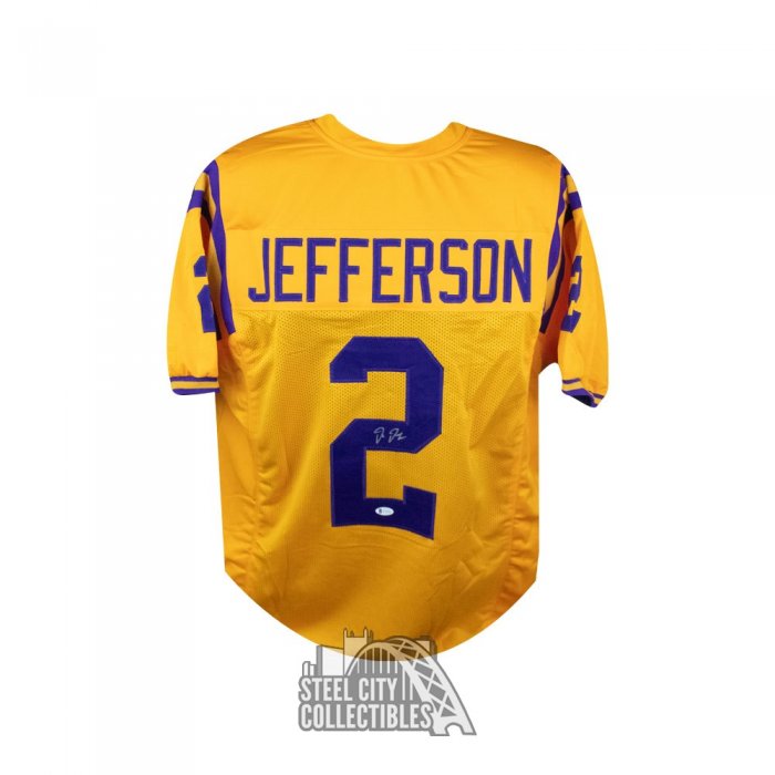 Justin Jefferson Autographed and Framed LSU Tigers Jersey