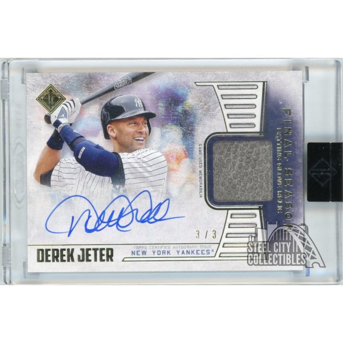 Derek Jeter 2020 Topps Transcendent Captain Final Season Quad Patch  Autograph 3/3