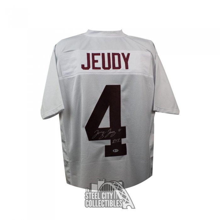 Jerry Jeudy Autographed Alabama 8x10 Photo - JSA COA (Red Jersey