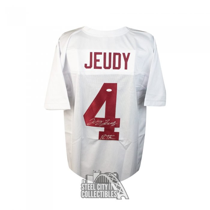 Jerry Jeudy RTR Autographed Alabama Custom White Football Jersey (Silver  Ink) - BAS COA at 's Sports Collectibles Store