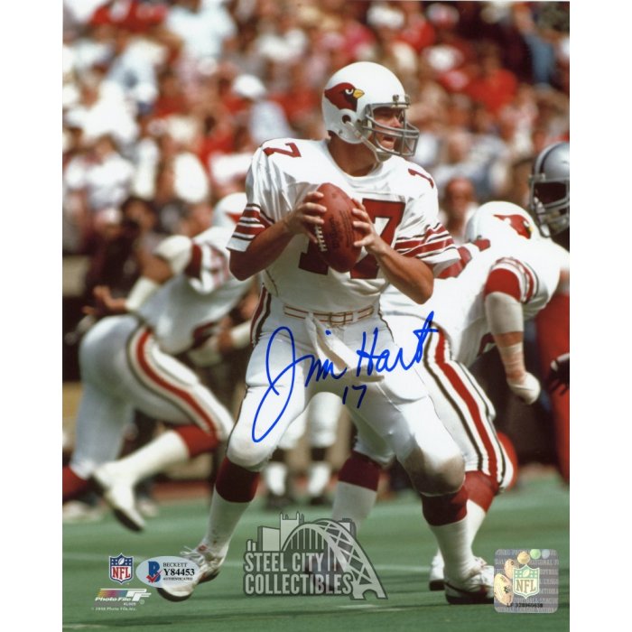 Jim Hart Autographed Arizona Cardinals 8x10 Photo - BAS COA (Red Jersey)