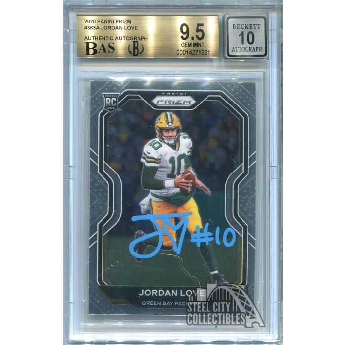 Jordan Love 2020 Panini Prizm Autograph Auto RC Rookie Card 363 BGS 9.