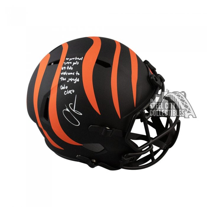 Chad Johnson Stats Autographed Cincinnati Bengals Eclipse Replica Full-Size  Football Helmet - BAS