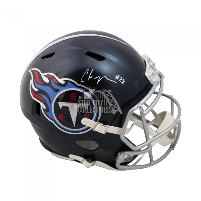 Chris Johnson Autographed Tennessee Titans Replica Full-Size Football Helmet  - BAS COA