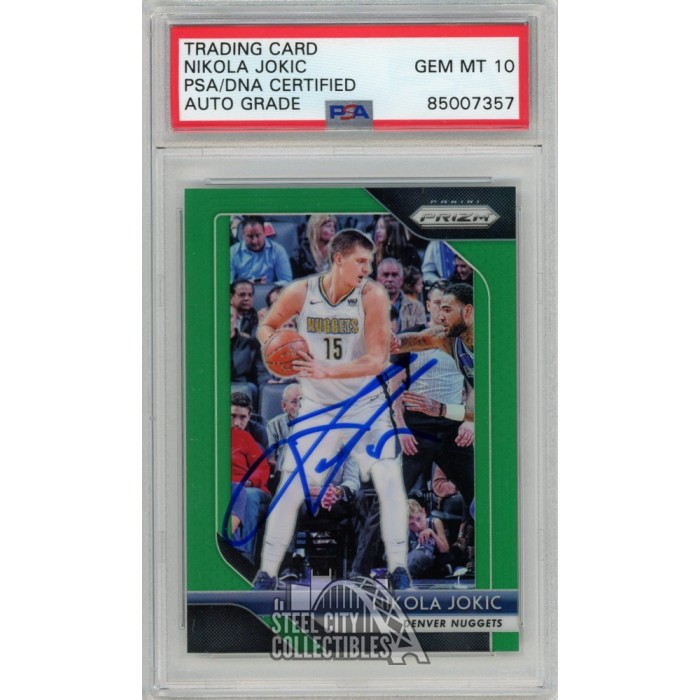 Nikola Jokic 2018-19 Panini Prizm Green Autograph Card #92 PSA/DNA 10 |  Steel City Collectibles