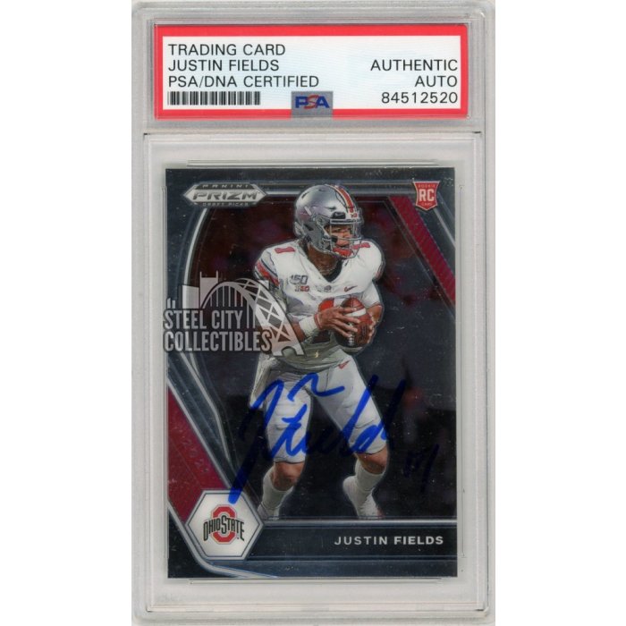 2021 Panini Prizm Autograph No Huddle Black Prizm #334 Justin Fields Signed  Rookie Card (#1/1) - Jersey Number - PSA MINT 9, PSA/DNA MINT 9 on Goldin  Auctions