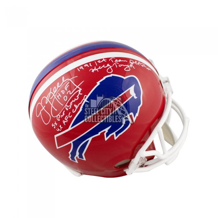 Jim Kelly Autographed Buffalo Bills Riddell Matte Flat White Speed