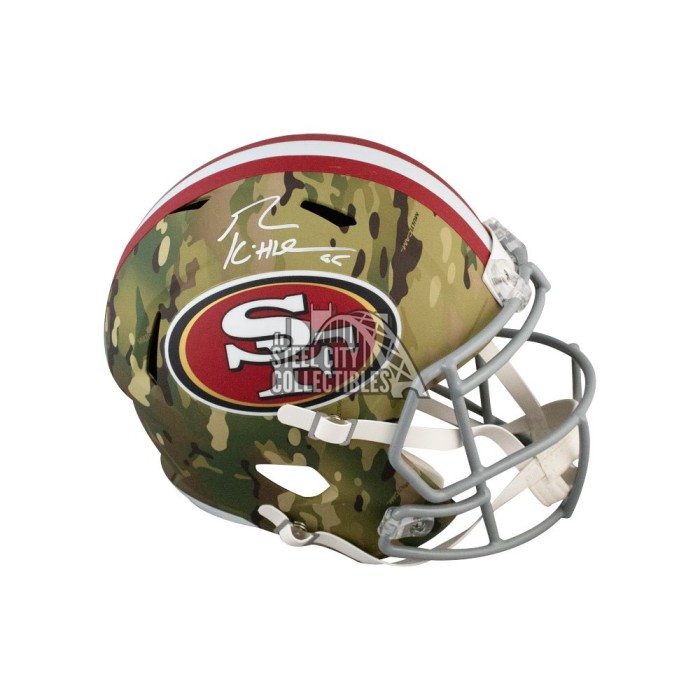 : George Kittle Autographed San Francisco 49ers Camo Mini Helmet-  Beckett W Auth White : Collectibles & Fine Art