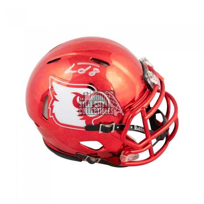 University of Louisville Cardinals Red Chrome NCAA football helmet with  special tribute…