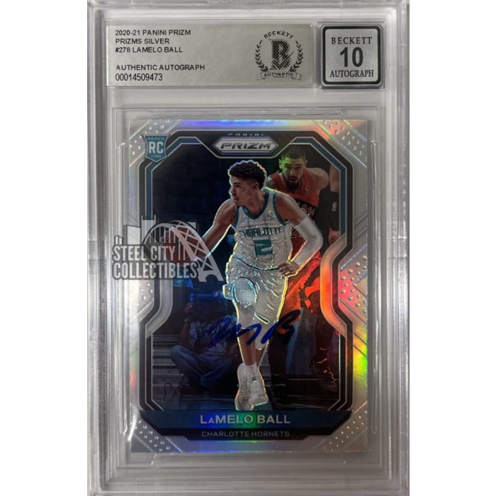 LaMelo Ball Charlotte Hornets Autographed 2020-21 Panini Prizm #278 Beckett Fanatics Witnessed Authenticated 9/10 Rookie Card - 14838153
