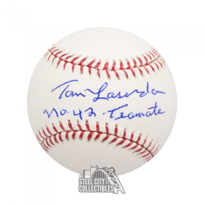 Charitybuzz: Tommy Lasorda Signed Game Used Baseball & Signed Jersey