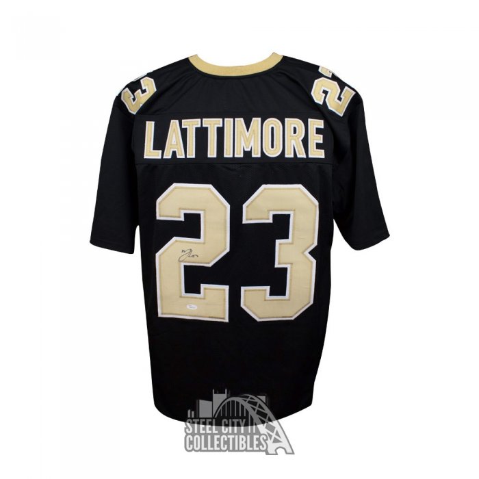 Marshon Lattimore Signed 34x42 Custom Framed Jersey Display (JSA