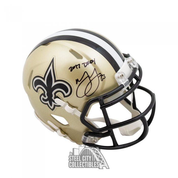 Marshon Lattimore 2017 DROY Autographed Saints Speed Mini Football ...