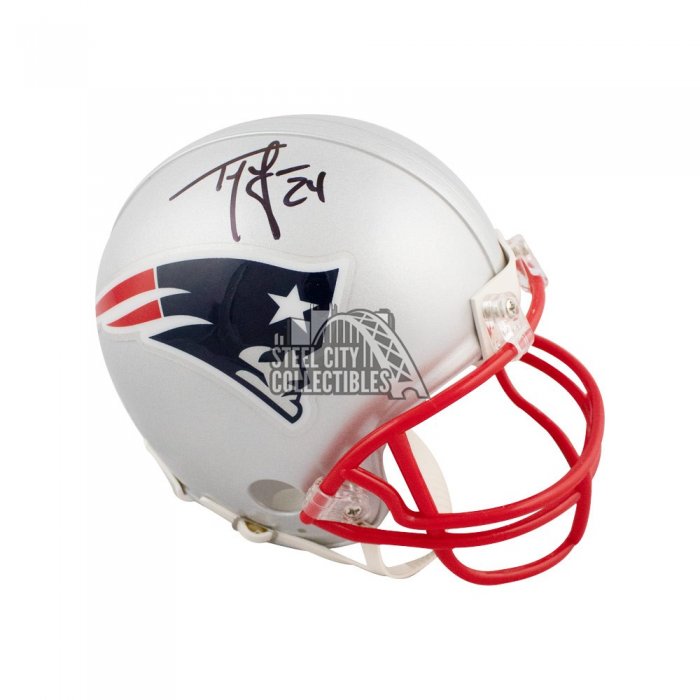 Ty Law Autographed New England Patriots Lunar Eclipse Mini Football Helmet  - BAS