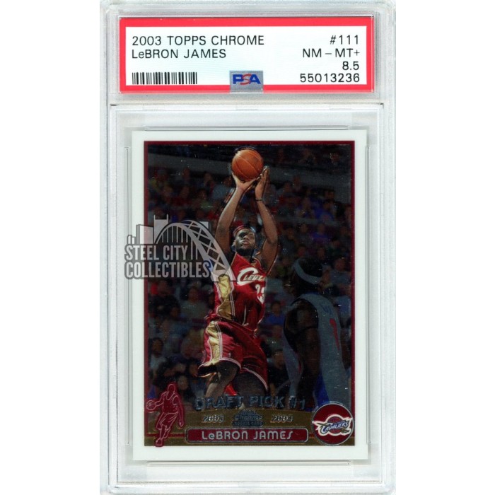 LeBron James 2003-04 Topps Chrome Basketball Rookie Card RC #111 PSA 8.5