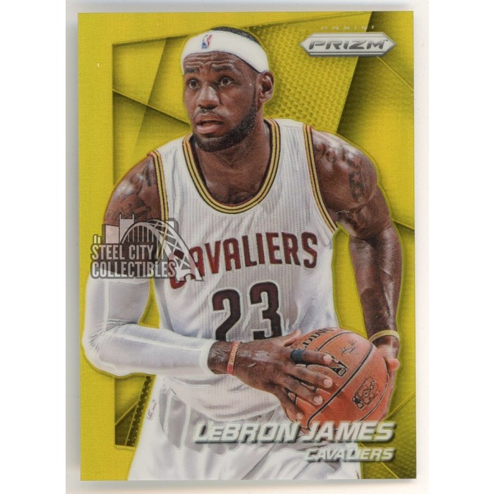 LeBron James 2014-15 Panini Prizm Basketball Gold Refractor Card #48 02/10