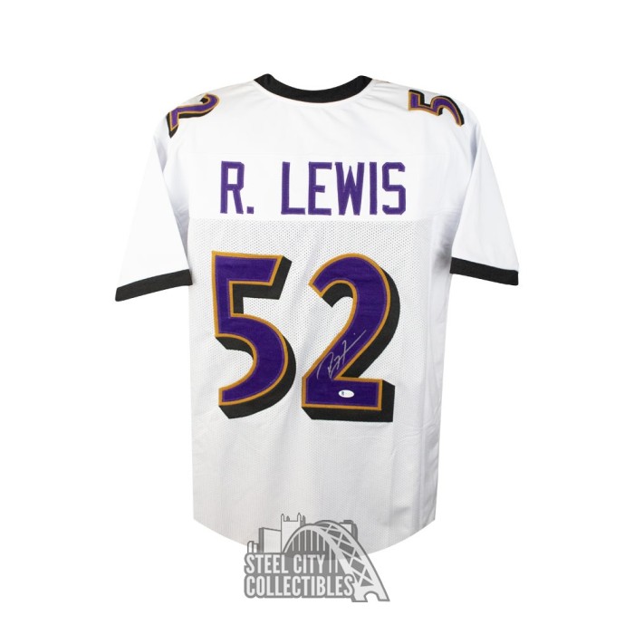 Ray Lewis Autographed Baltimore Custom Black Purple Collar Football Jersey  - BAS