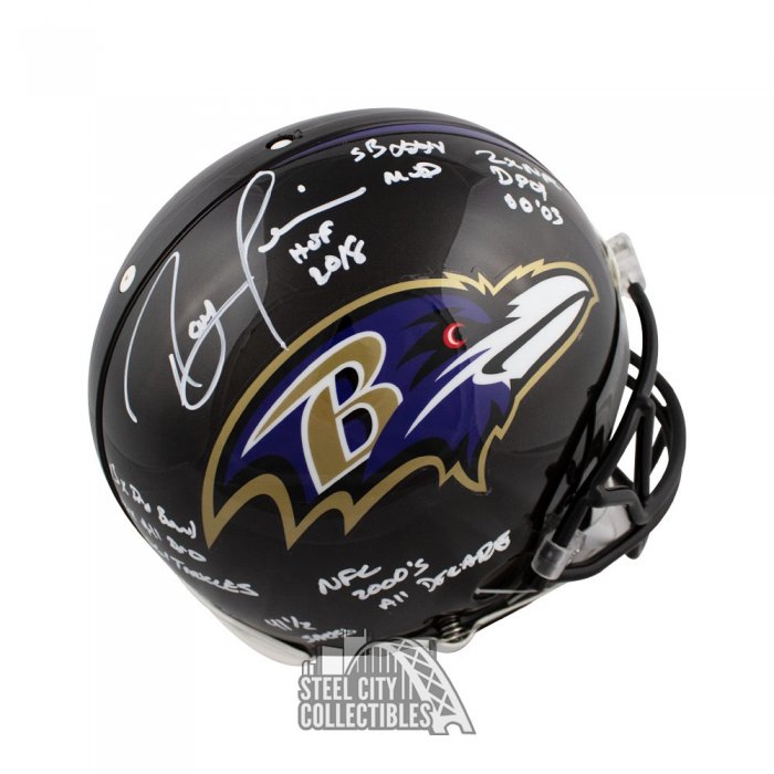 Ray Lewis Signed Full Size Ravens AMP Helmet HOF 18 & SB XXXV MVP