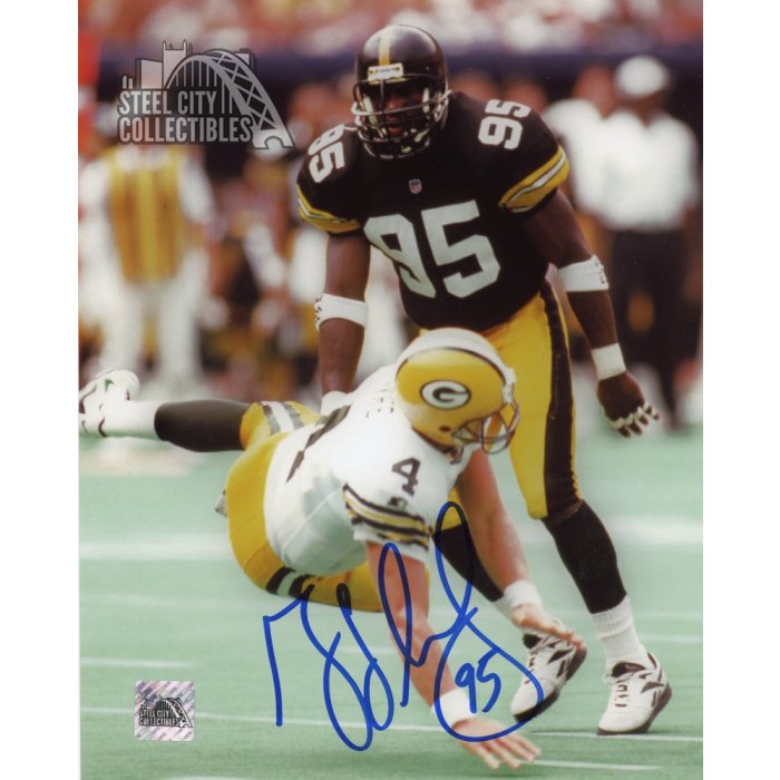 Greg Lloyd Autographed Pittsburgh Steelers 8x10 Photo (White Jersey) - SCC  COA