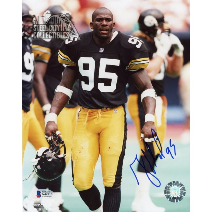 Greg Lloyd Autographed Steelers 8x10 Photo - BAS COA (White Jersey Black  Ink)