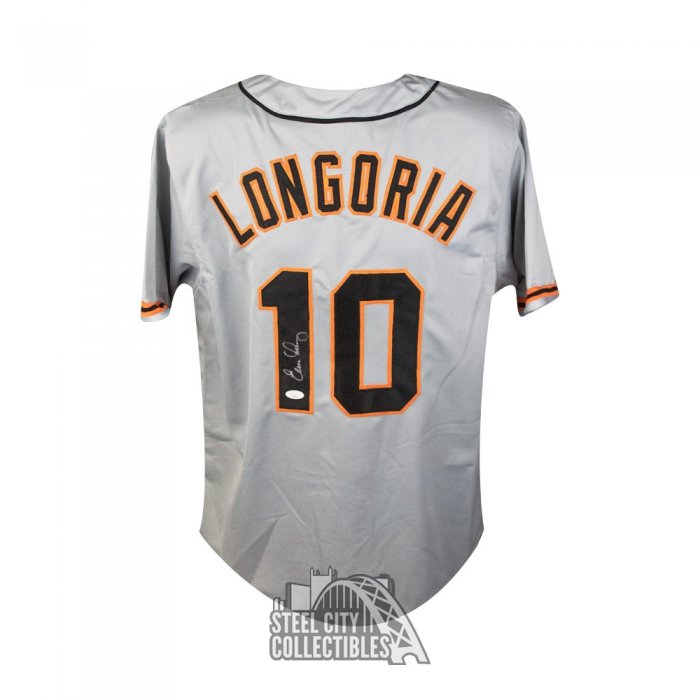 Evan Longoria Signed San Fransisco Grey Decal Baseball Jersey (JSA)