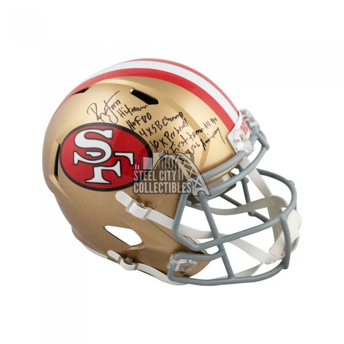 Ronnie Lott Autographed 49ers Tribute Full-Size Football Helmet BAS 6  Inscrip