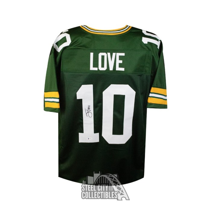 Jordan Love Autographed Green Bay Custom Football Jersey - BAS COA