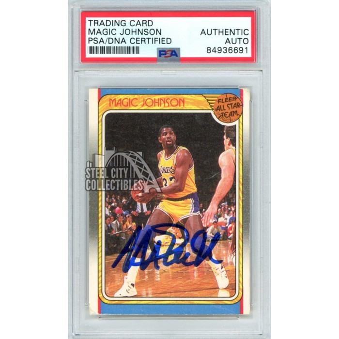 Magic Johnson 1988 Fleer All Star Autograph Card #123 PSA/DNA | Steel ...