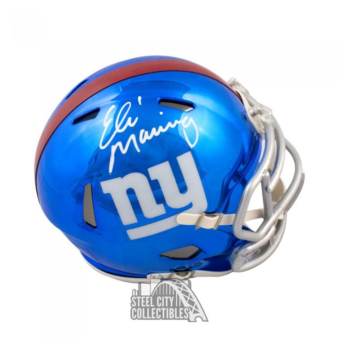 Eli Manning Autographed New York Giants Flash Mini Football Helmet -  Fanatics (White Ink)