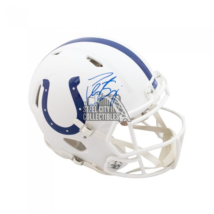 Peyton Manning Autographed Indianapolis Colts Flat Black Full-Size Helmet -  Fanatics