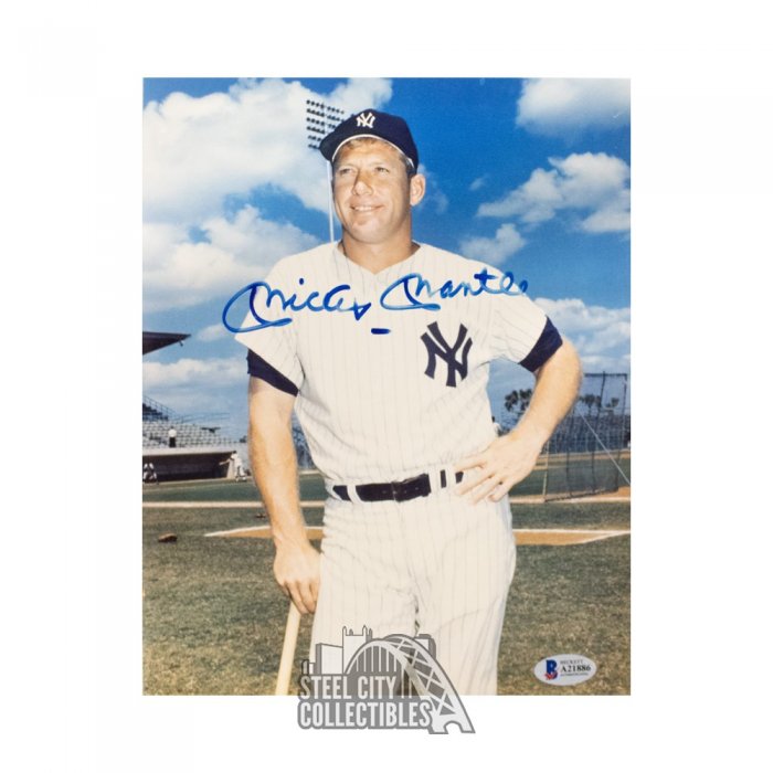 Mickey Mantle Signed Slabbed 8x10 New York Yankees Photo BAS