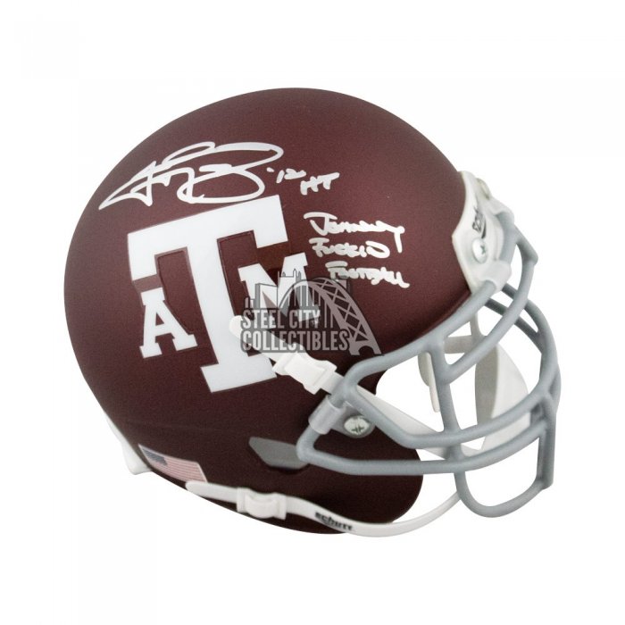 : Johnny Manziel Autographed Texas AM Aggies White Mini Helmet W/  HT- JSA W Auth : Collectibles & Fine Art