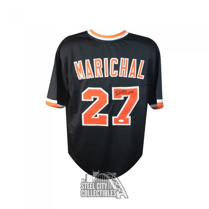 FRAMED Autographed/Signed JUAN MARICHAL 33x42 Black Baseball Jersey JS –  Super Sports Center