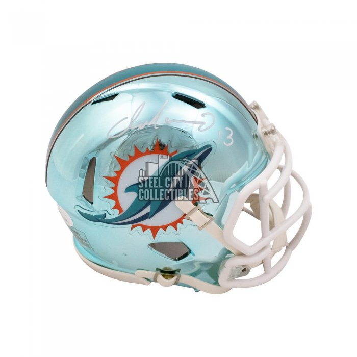 Dan Marino Autographed Miami Dolphins Chrome Full-Size Football Helmet -  BAS COA