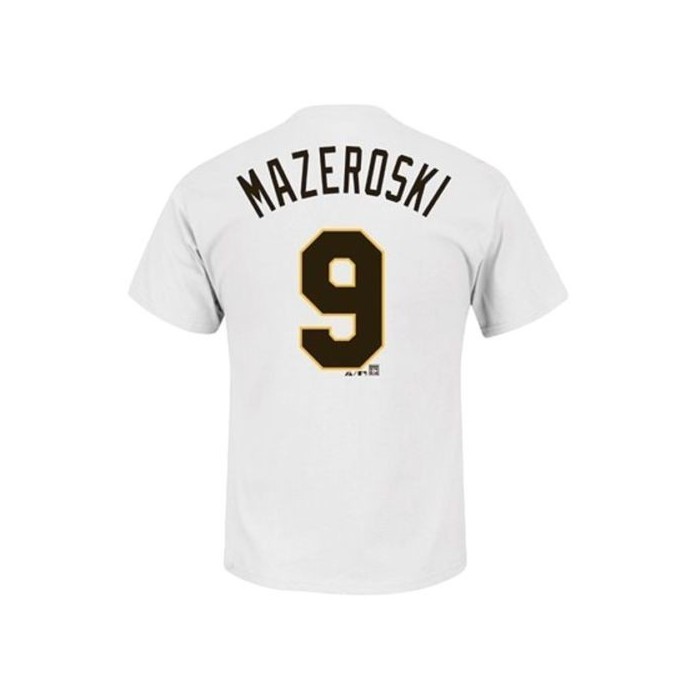 Men's Pittsburgh Pirates Bill Mazeroski Majestic Black Name & Number T-Shirt