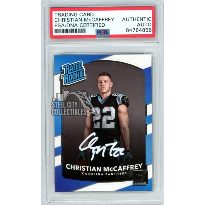 Christian McCaffrey 2017 Panini Donruss Autograph Rookie Card #318