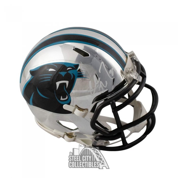 Christian McCaffrey Autographed Carolina Panthers Flash Blue Speed Mini  Helmet Beckett BAS QR Stock #205664